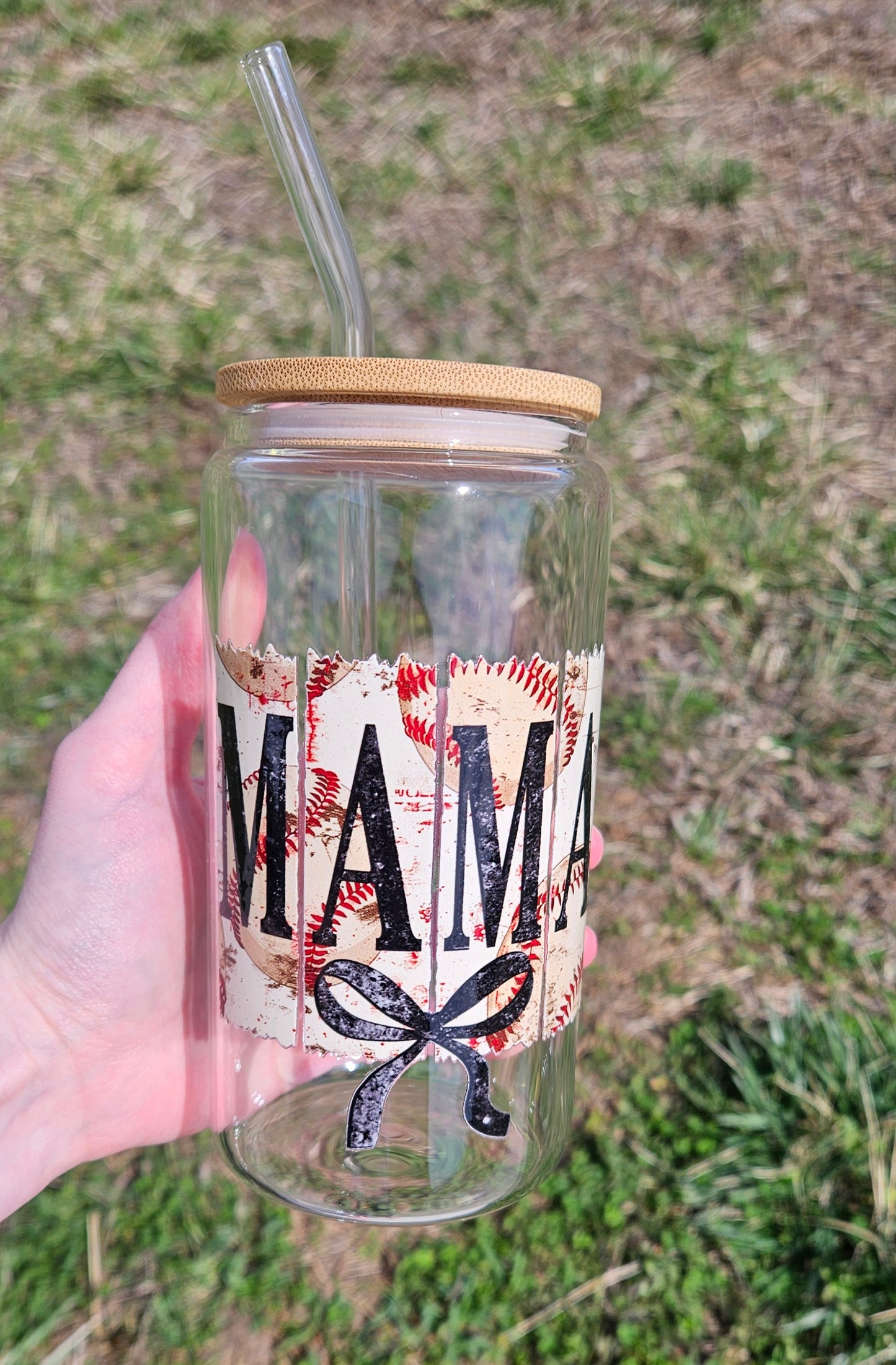 Baseball Mama Glass Tumbler