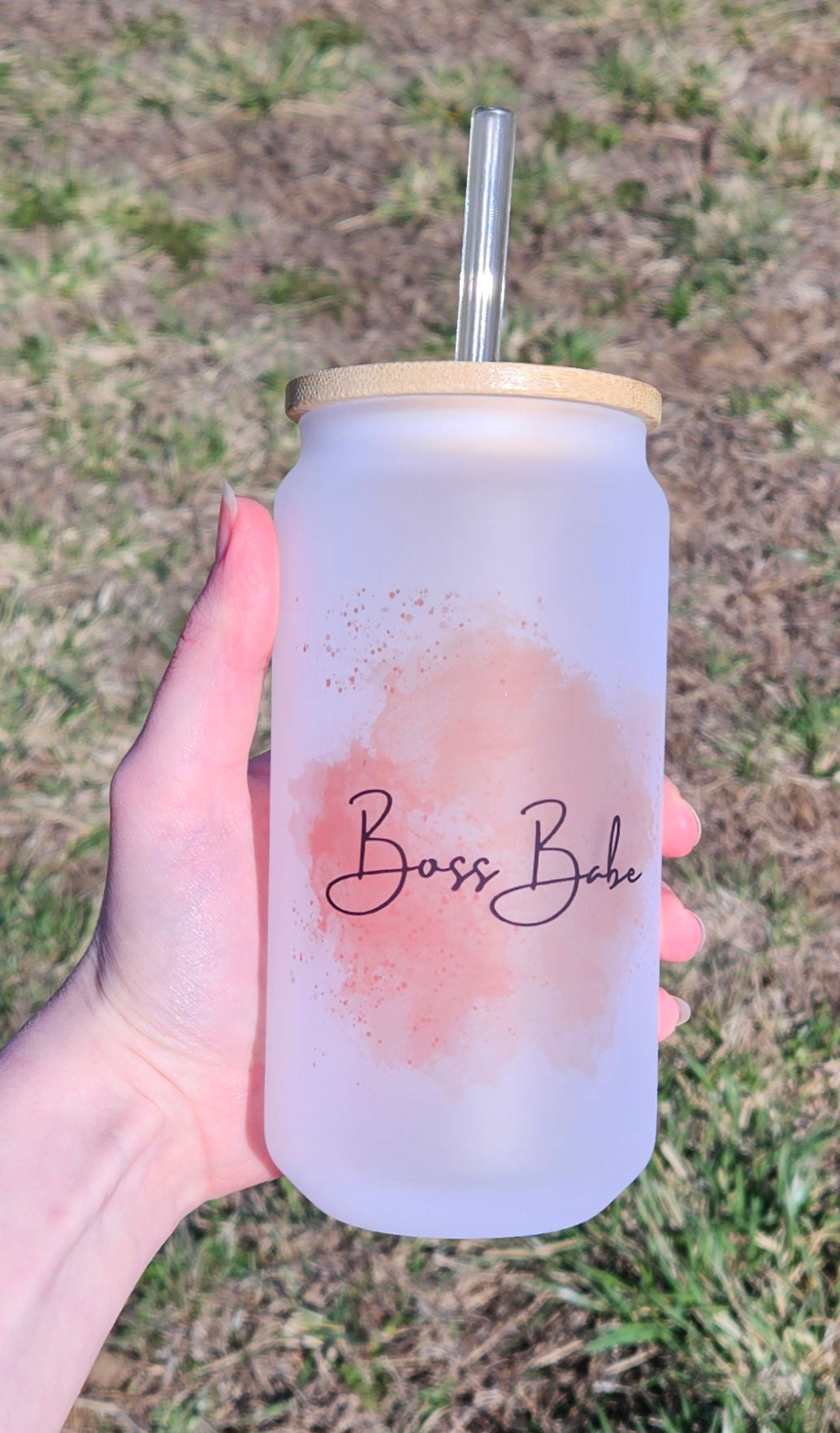 Boss Babe Frosted Glass Tumbler