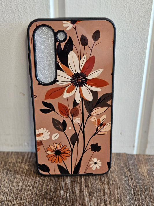 Brown Floral Phone Case Apple + Samsung