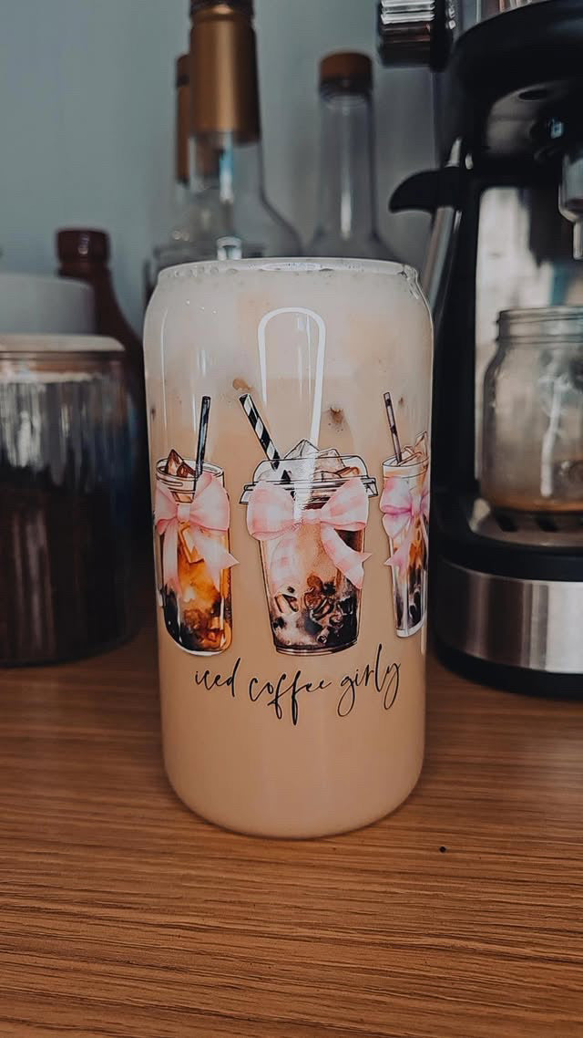 Iced Coffee Girly Glass Cup