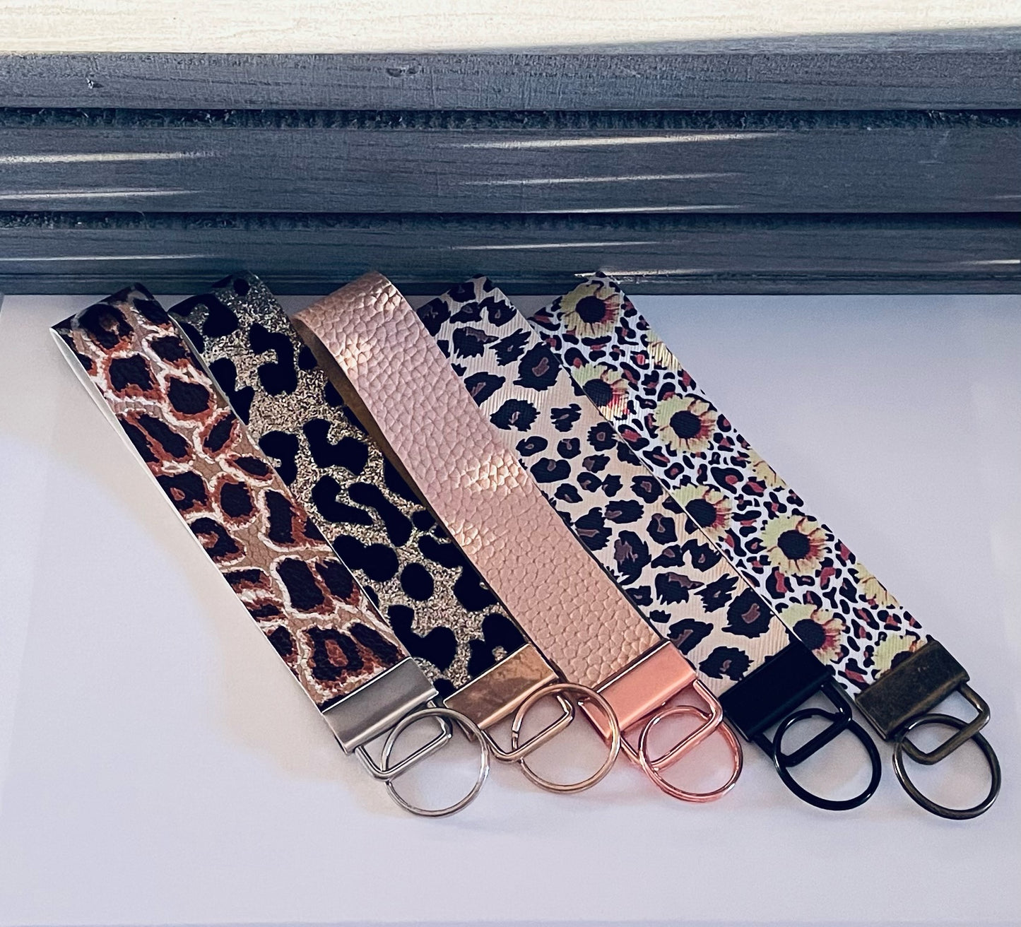 Leopard key fob wristlets