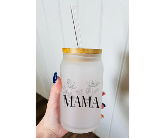 Mama Frosted Glass Tumbler