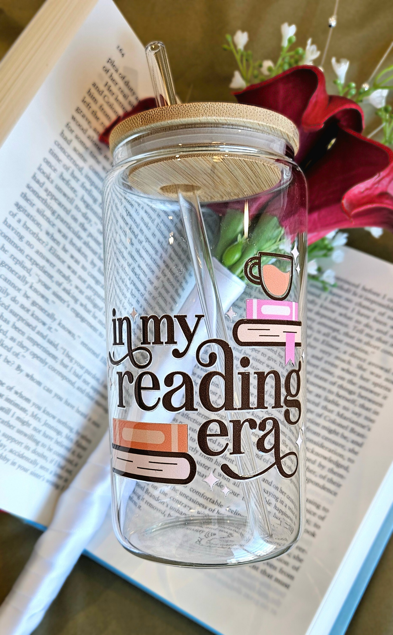 In My Reading Era Glass Cup