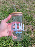 Mama Blue Bows Glass Cup
